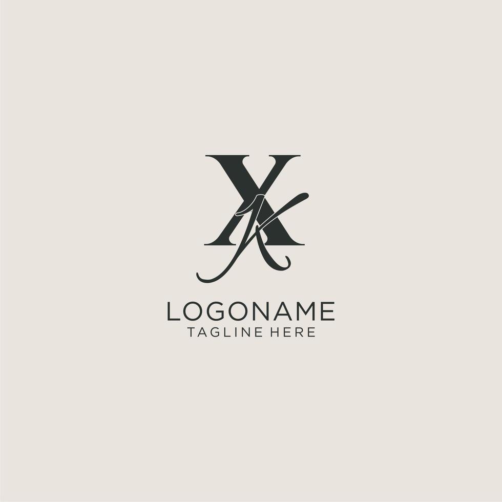 Initials XK letter monogram with elegant luxury style. Corporate identity and personal logo vector