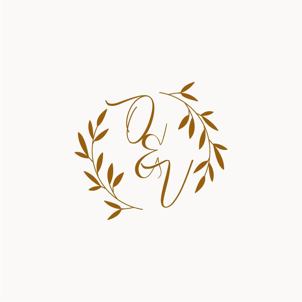 OV initial wedding monogram logo vector