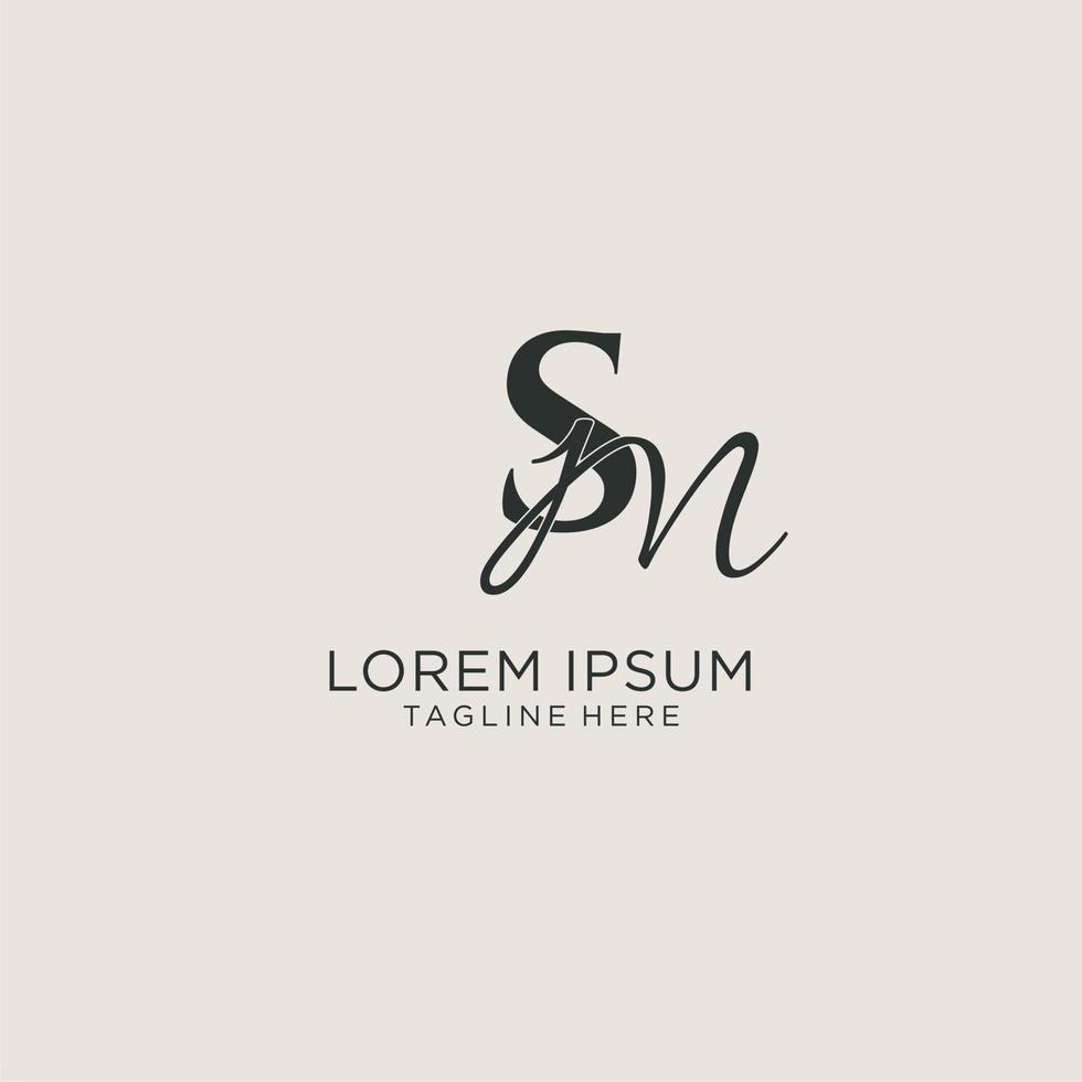 Initials SM letter monogram with elegant luxury style. Corporate identity and personal logo vector