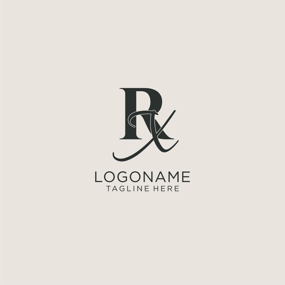Initials RX letter monogram with elegant luxury style. Corporate identity and personal logo vector
