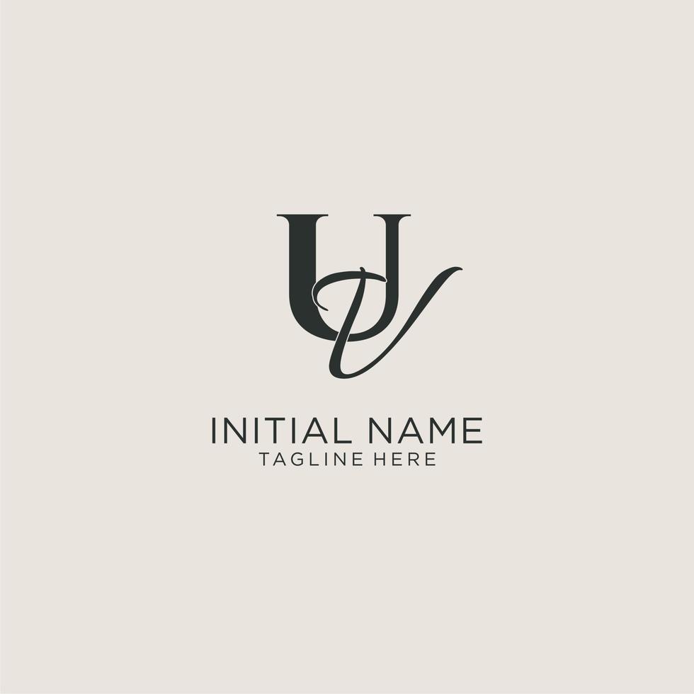 Initials UV letter monogram with elegant luxury style. Corporate identity and personal logo vector
