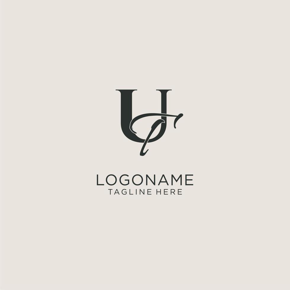 Initials UT letter monogram with elegant luxury style. Corporate identity and personal logo vector