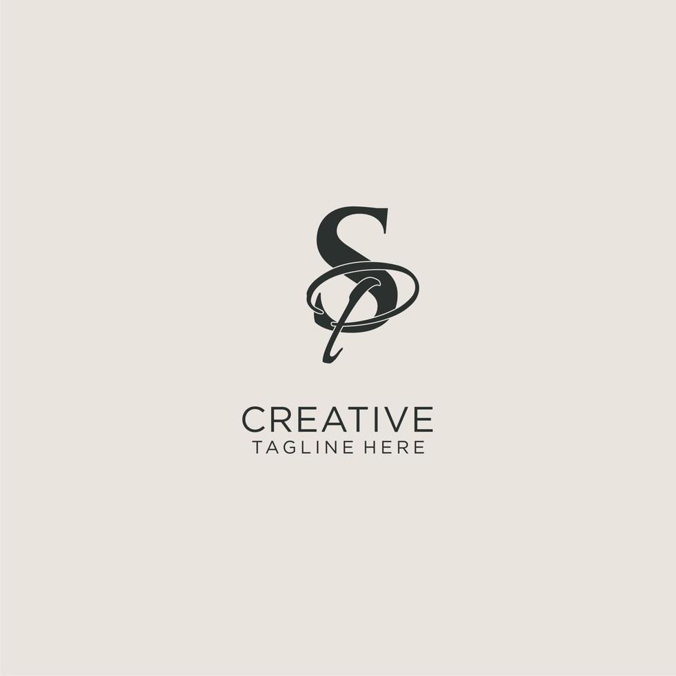 Initials SP letter monogram with elegant luxury style. Corporate identity and personal logo vector