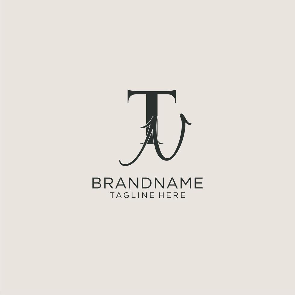 Initials TN letter monogram with elegant luxury style. Corporate identity and personal logo vector