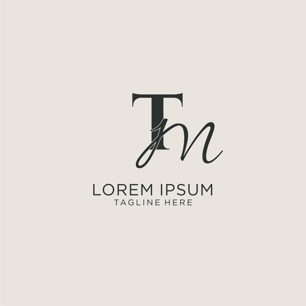 Initials TM letter monogram with elegant luxury style. Corporate identity and personal logo vector