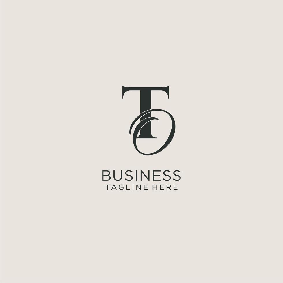 Initials TO letter monogram with elegant luxury style. Corporate identity and personal logo vector