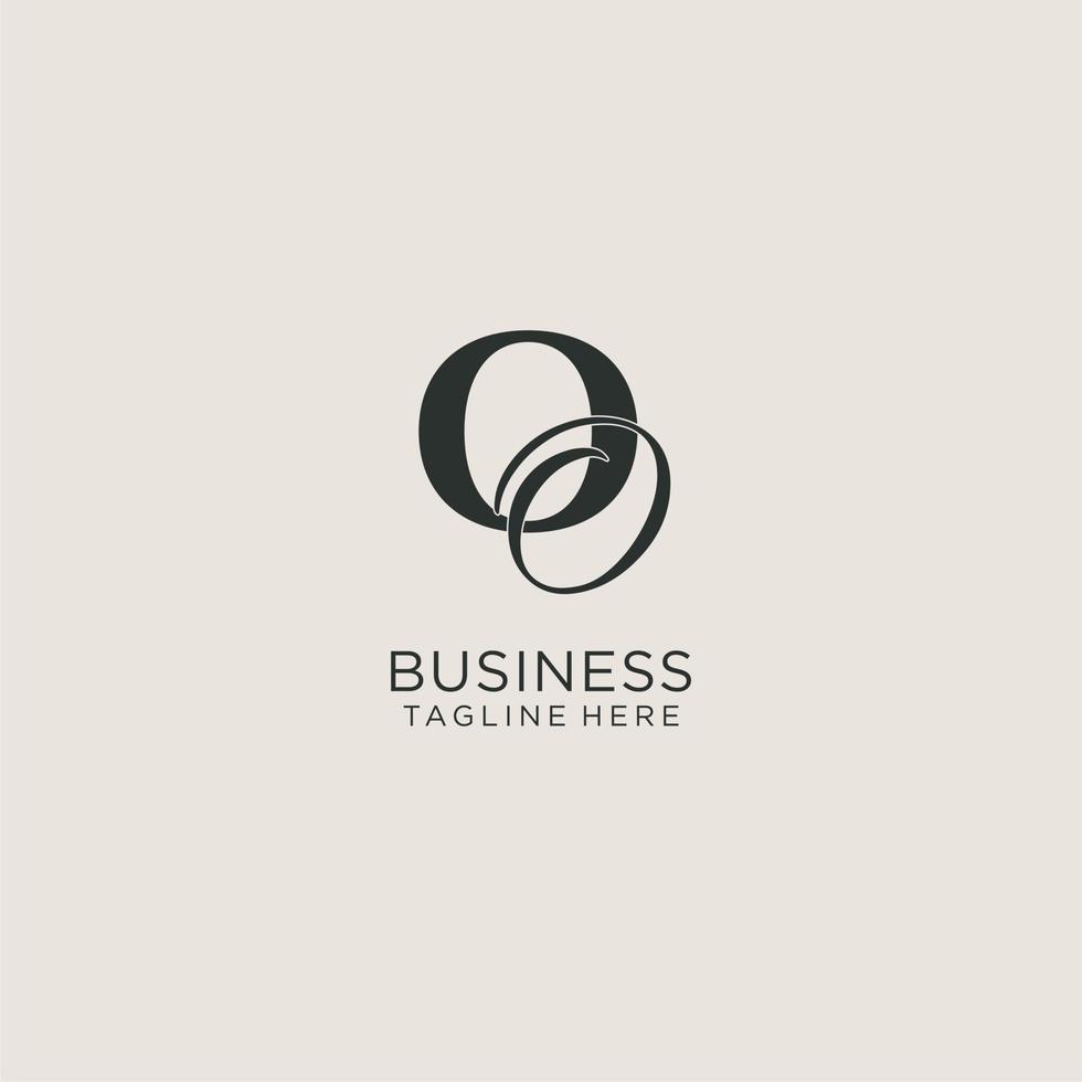 Initials OO letter monogram with elegant luxury style. Corporate identity and personal logo vector