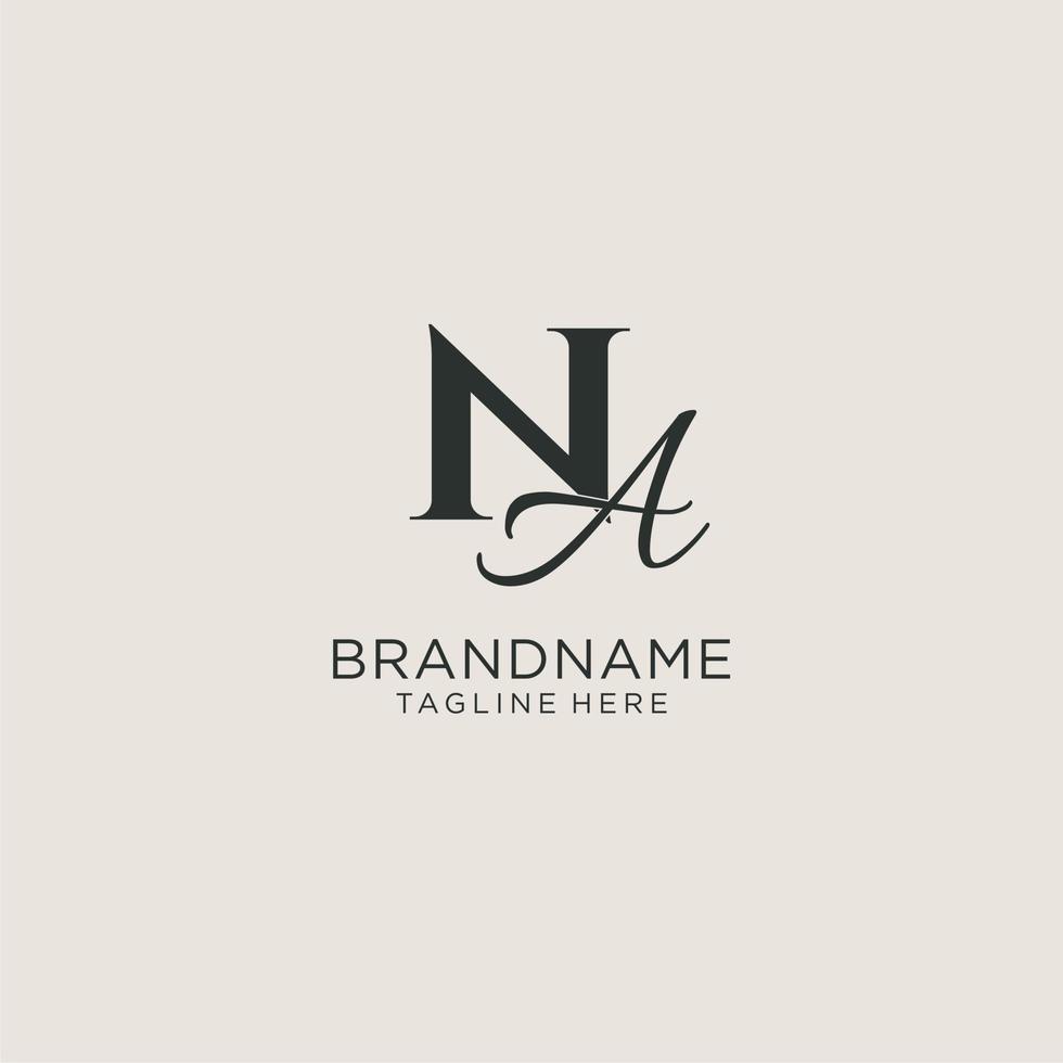 Initials NA letter monogram with elegant luxury style. Corporate identity and personal logo vector