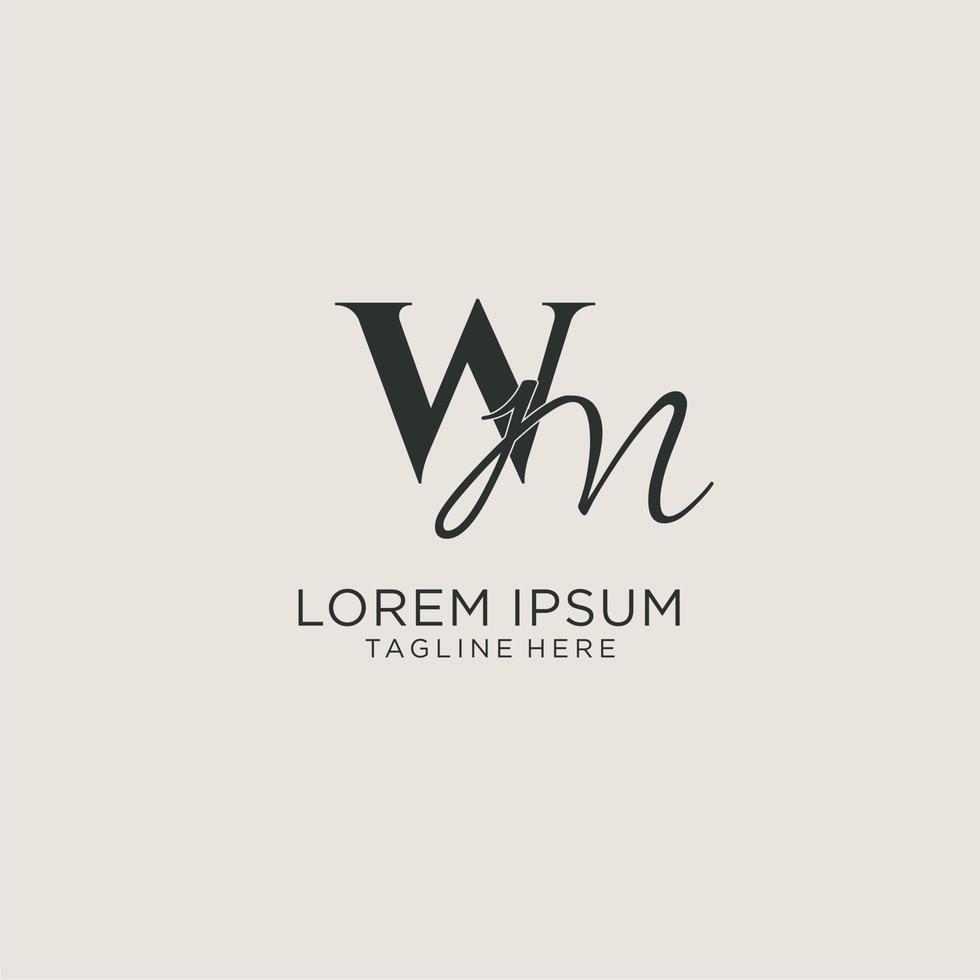 Initials WM letter monogram with elegant luxury style. Corporate identity and personal logo vector