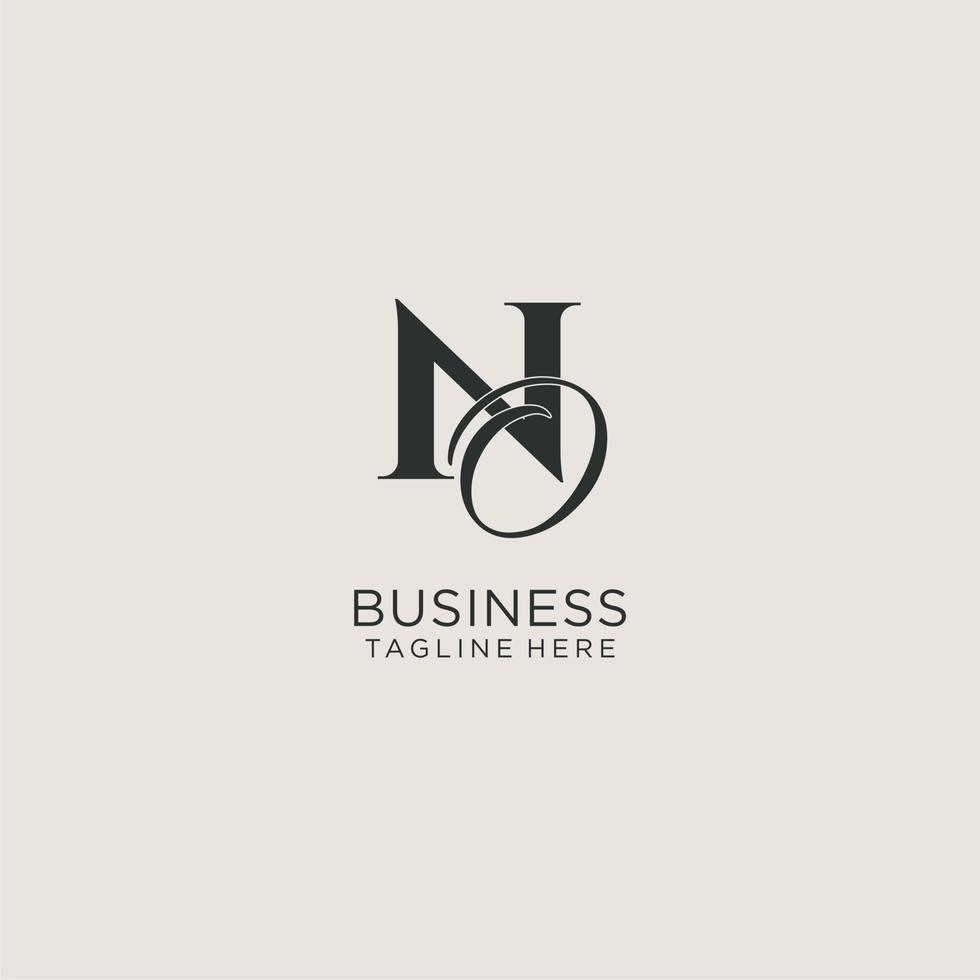 Initials NO letter monogram with elegant luxury style. Corporate identity and personal logo vector