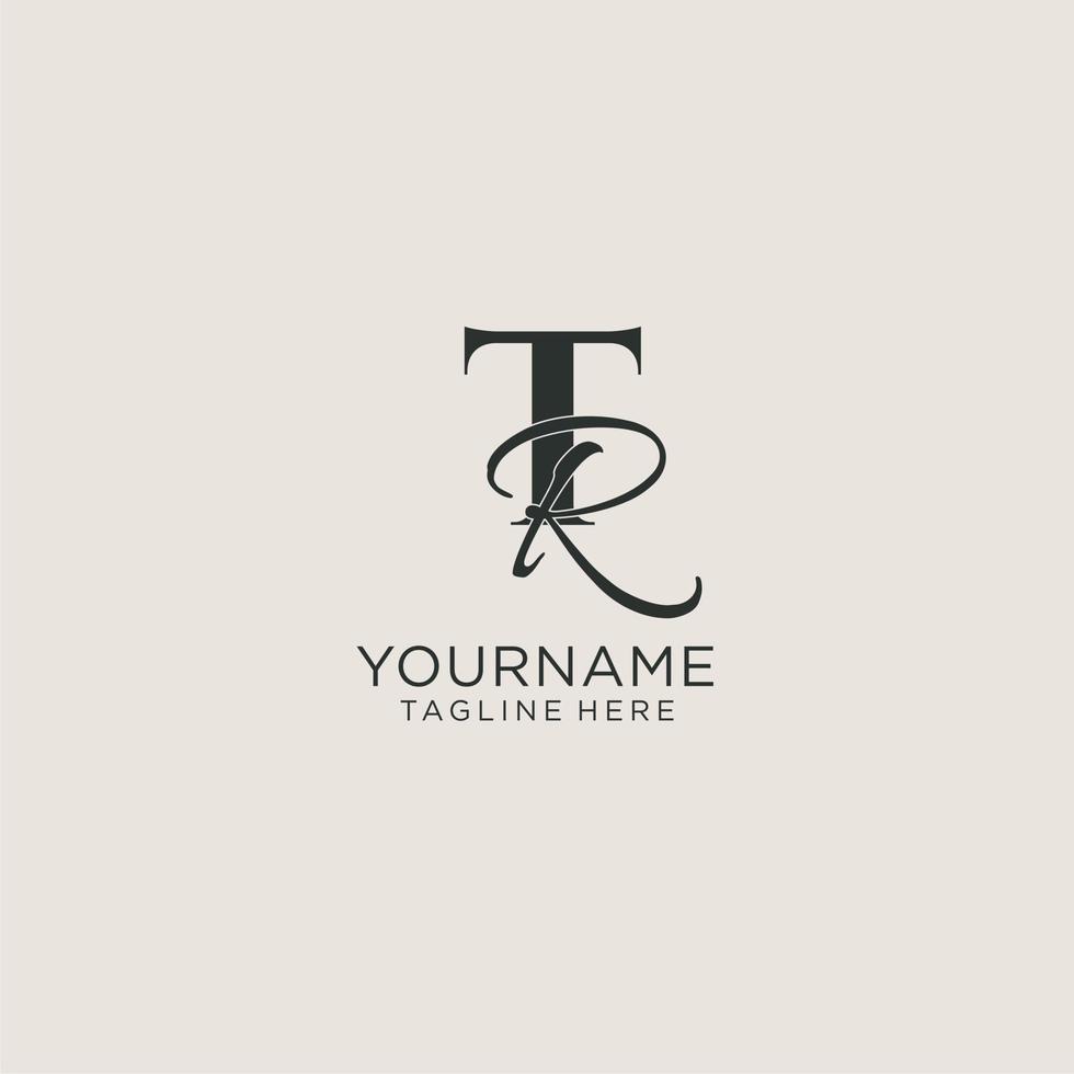 Initials TR letter monogram with elegant luxury style. Corporate identity and personal logo vector