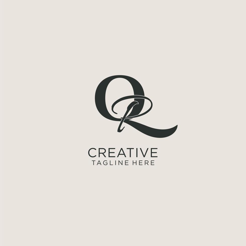 Initials QP letter monogram with elegant luxury style. Corporate identity and personal logo vector