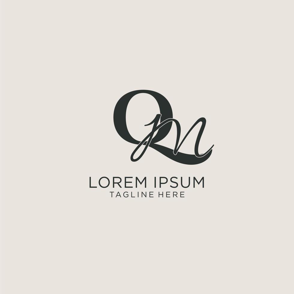 Initials QM letter monogram with elegant luxury style. Corporate identity and personal logo vector