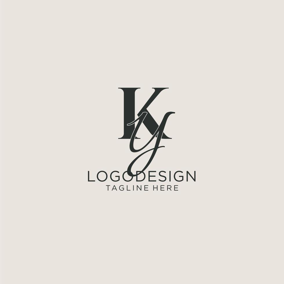 Initials KY letter monogram with elegant luxury style. Corporate identity and personal logo vector