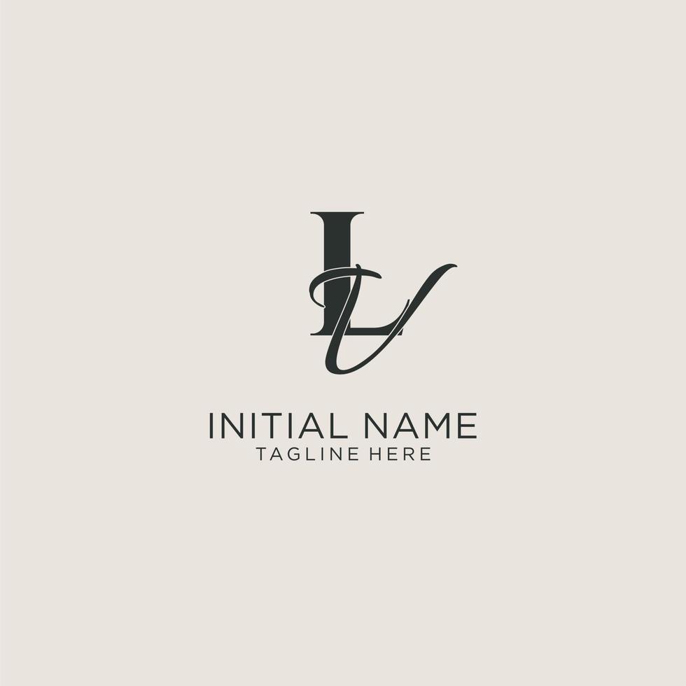Initials LV letter monogram with elegant luxury style. Corporate identity and personal logo vector