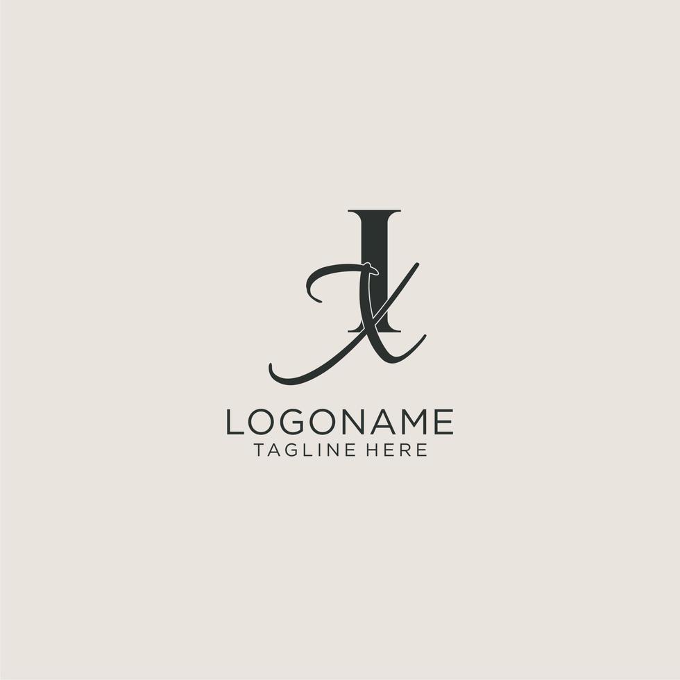 Initials IX letter monogram with elegant luxury style. Corporate identity and personal logo vector