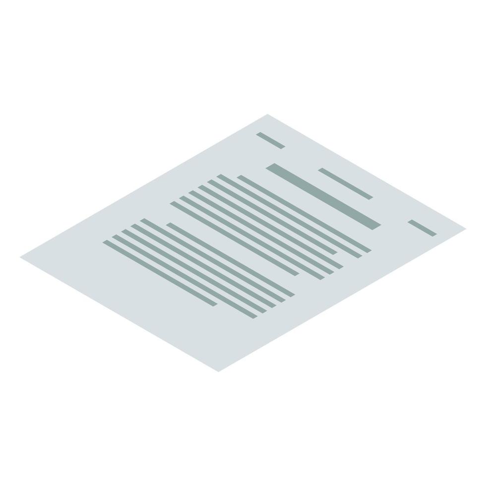 Contract paper icon, isometric style vector