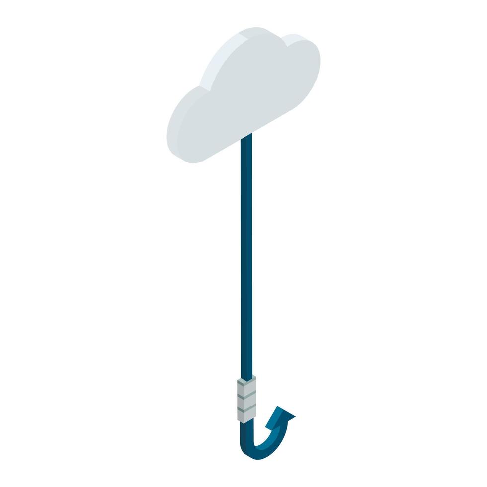 Cloud phishing icon, isometric style vector