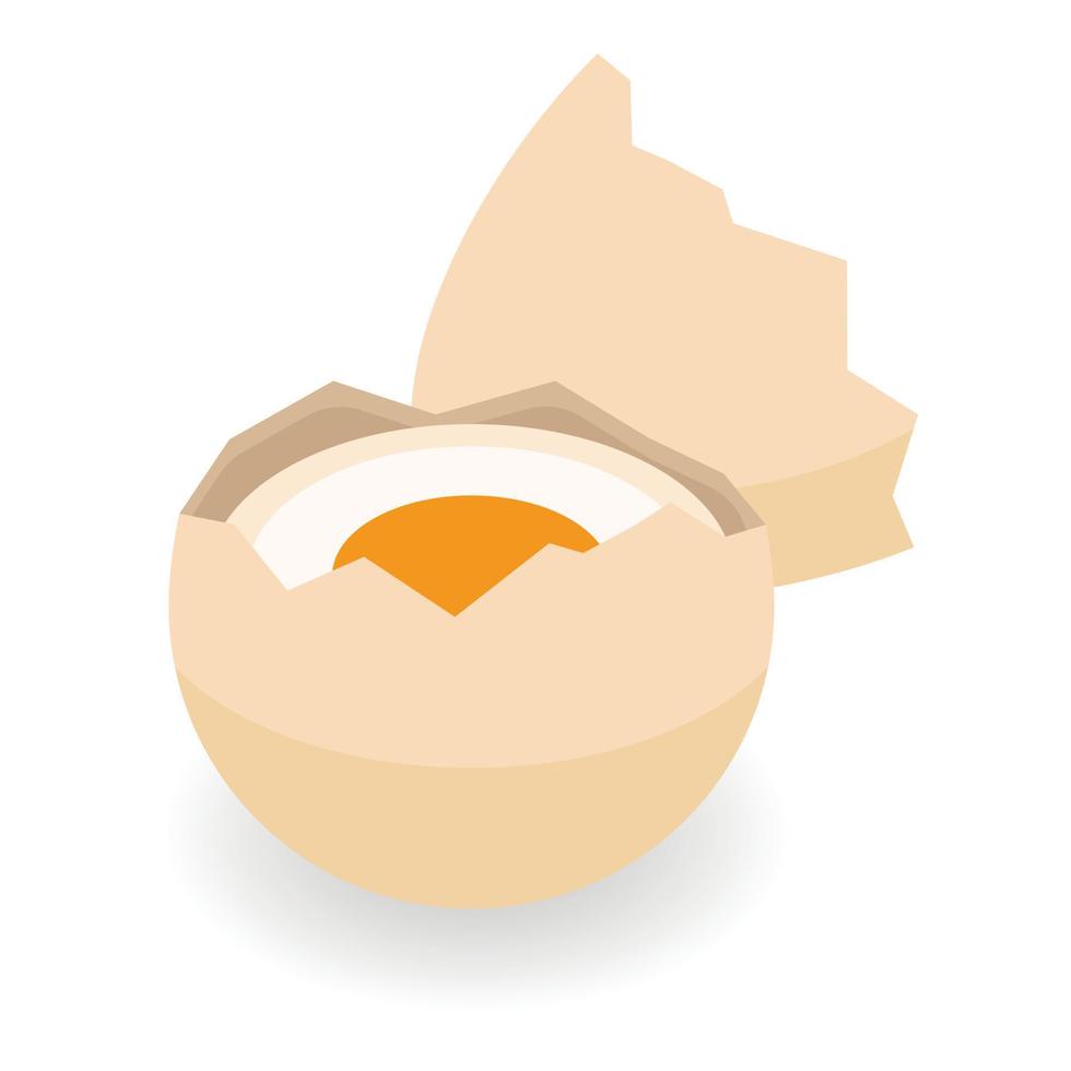 Half of eggshell icon, isometric style vector