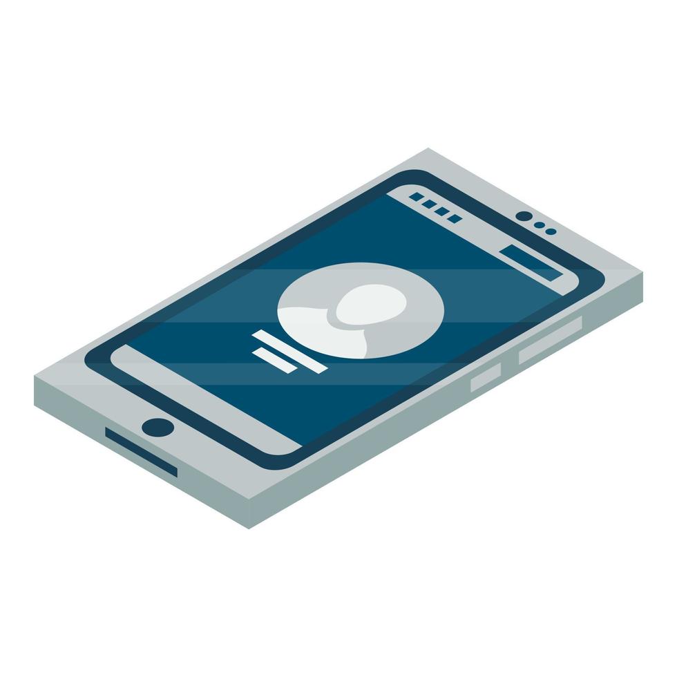 Smartphone icon, isometric style vector