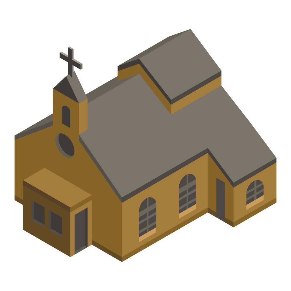 Protestant church icon, isometric style vector