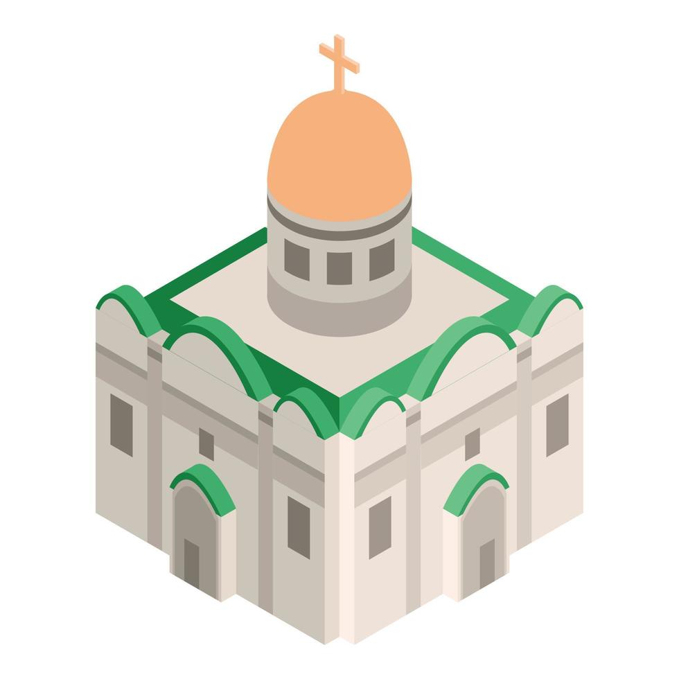 Cathedral church icon, isometric style vector