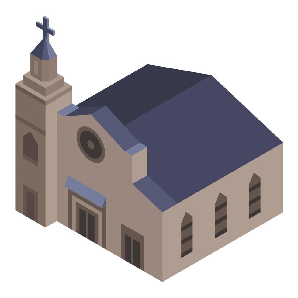 Jesus church icon, isometric style vector
