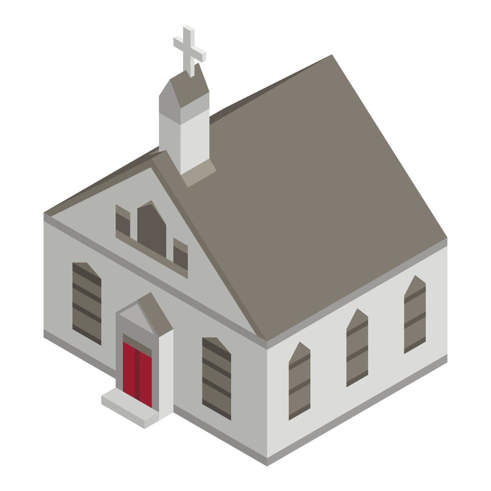 icono de la iglesia americana, estilo isométrico vector