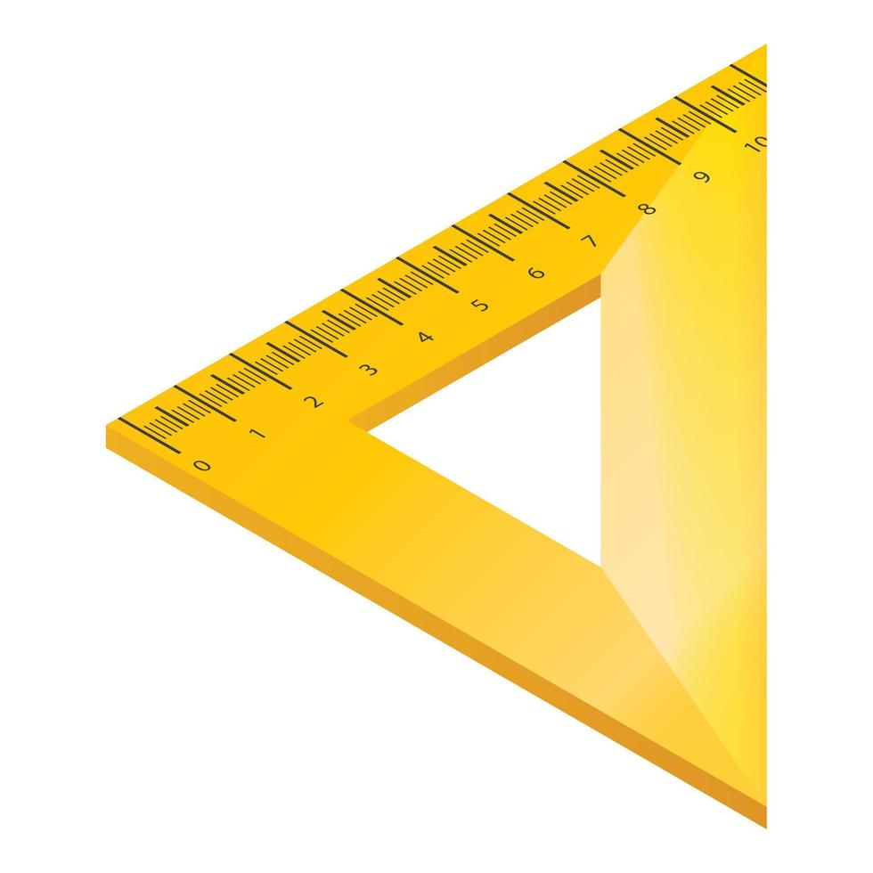 Wood triangle ruler icon, isometric style vector