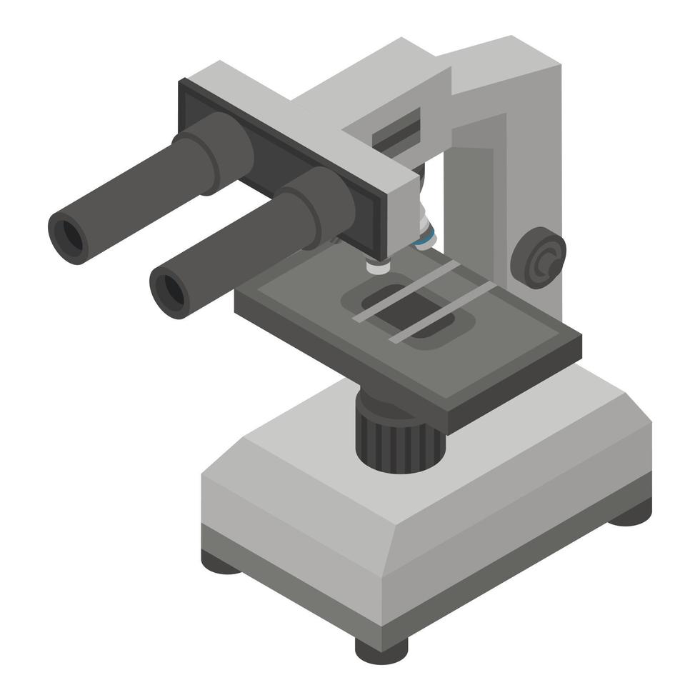 icono de microscopio de laboratorio, estilo isométrico vector