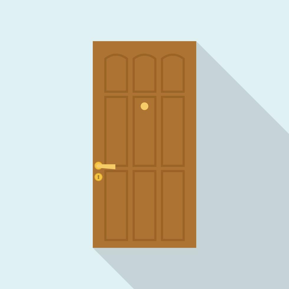 House metal door icon, flat style vector