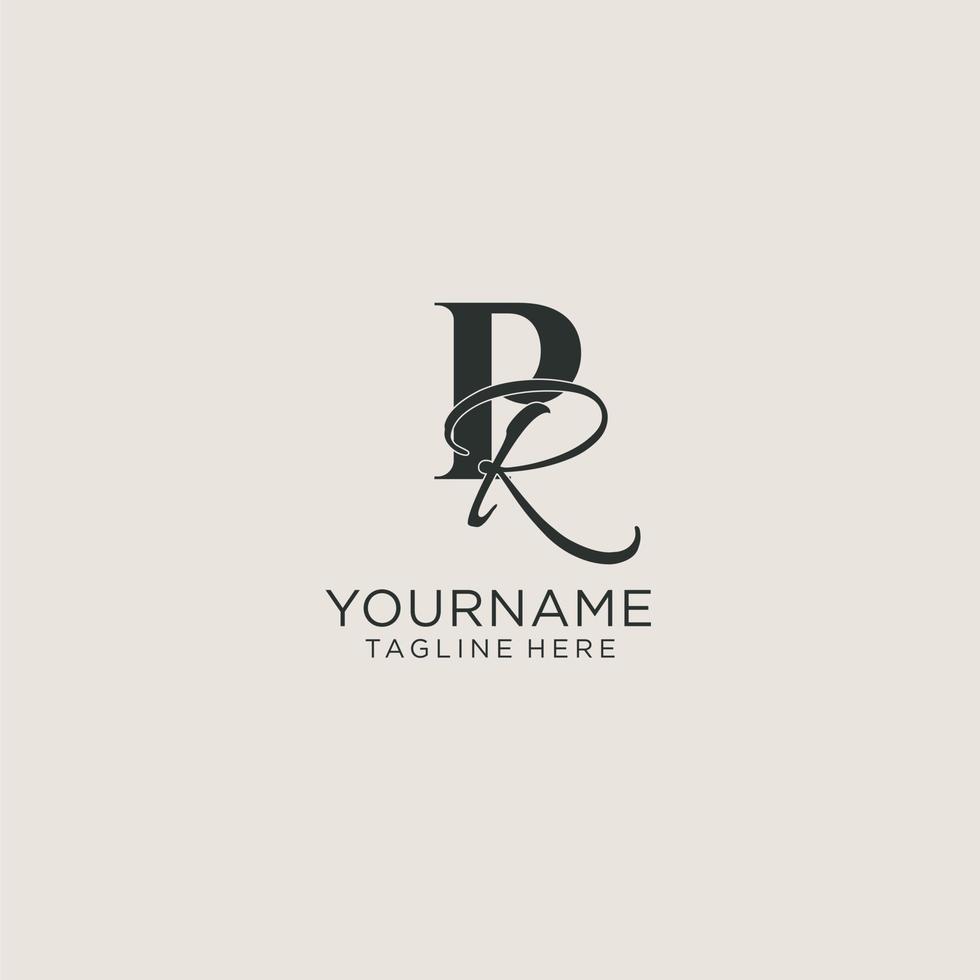 Initials PR letter monogram with elegant luxury style. Corporate identity and personal logo vector