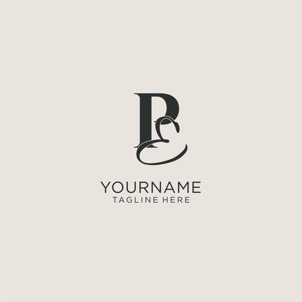 Initials PE letter monogram with elegant luxury style. Corporate identity and personal logo vector