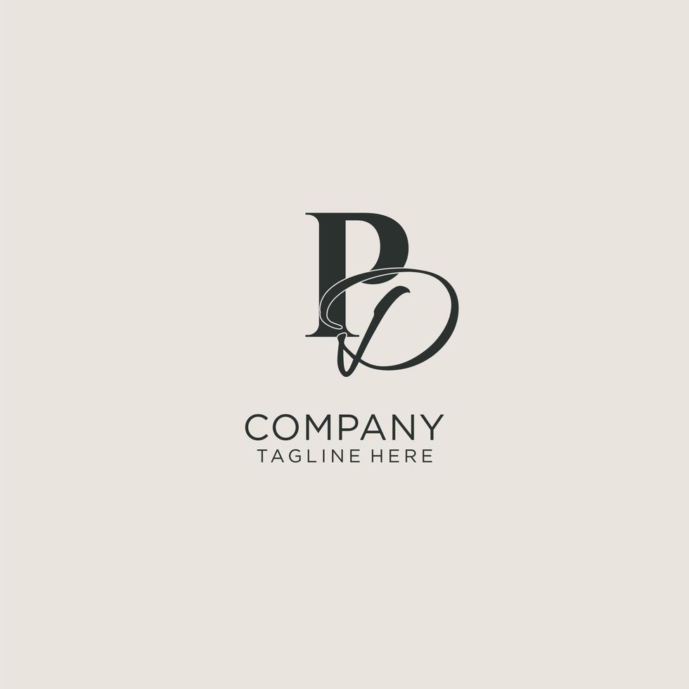 Initials PD letter monogram with elegant luxury style. Corporate identity and personal logo vector