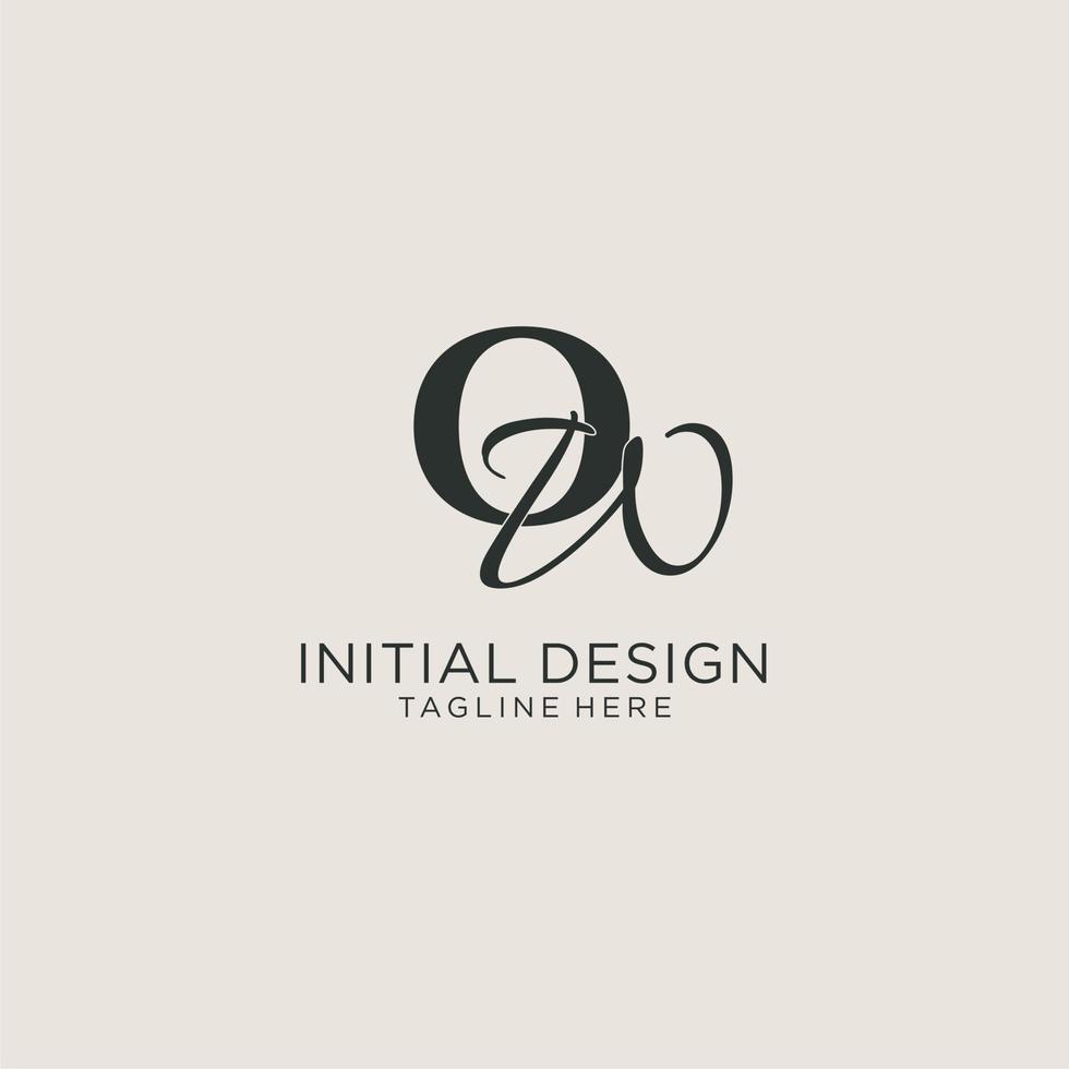 Initials OW letter monogram with elegant luxury style. Corporate identity and personal logo vector
