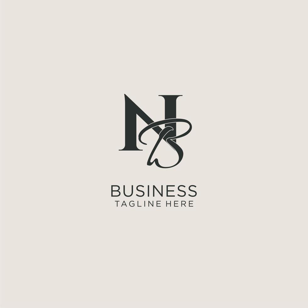 Initials NB letter monogram with elegant luxury style. Corporate