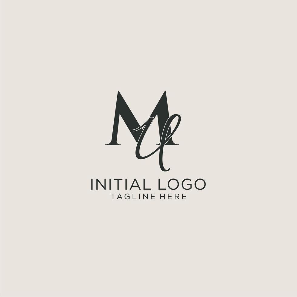 Initials MU letter monogram with elegant luxury style. Corporate identity and personal logo vector
