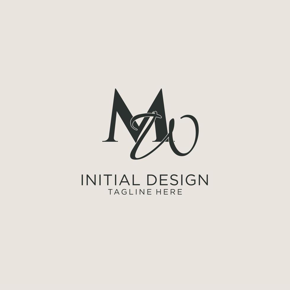 Initials MW letter monogram with elegant luxury style. Corporate identity and personal logo vector