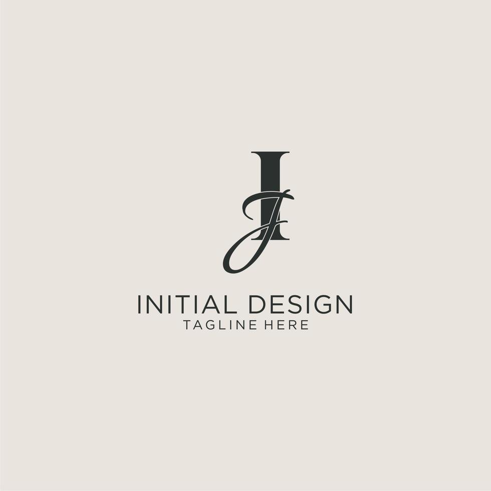 Initials IJ letter monogram with elegant luxury style. Corporate identity and personal logo vector