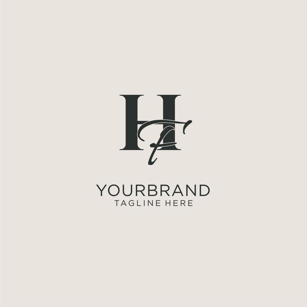 Initials HF letter monogram with elegant luxury style. Corporate identity and personal logo vector