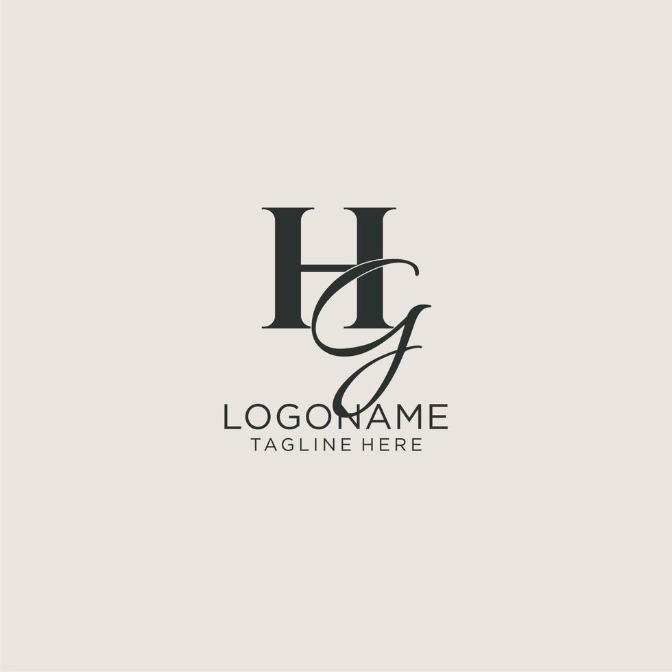 Initials HG letter monogram with elegant luxury style. Corporate identity and personal logo vector