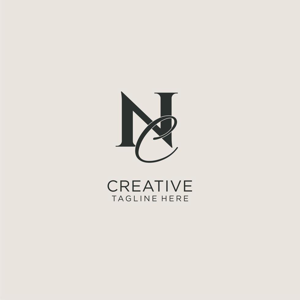 Initials NC letter monogram with elegant luxury style. Corporate identity and personal logo vector
