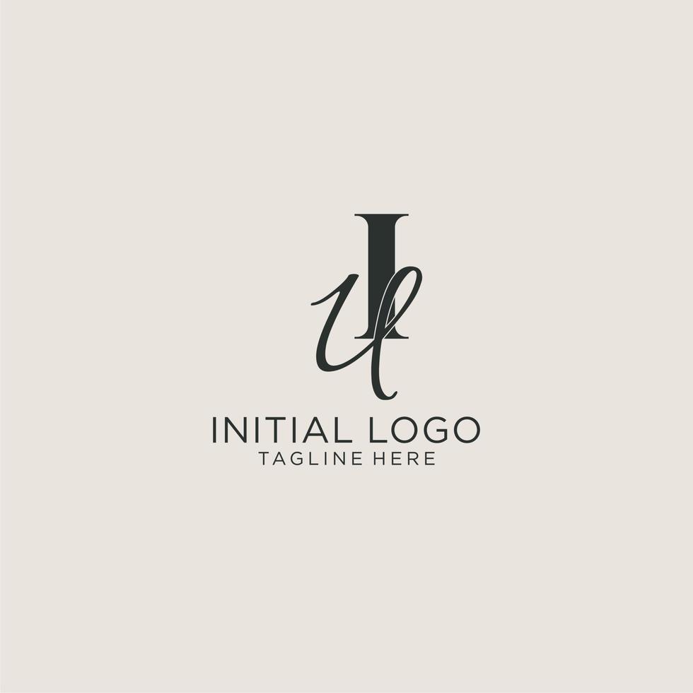 Initials IU letter monogram with elegant luxury style. Corporate identity and personal logo vector