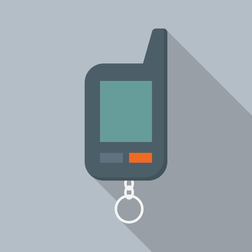 icono de control remoto de alarma de coche, estilo plano vector