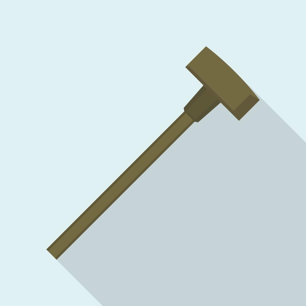 Rubber hammer icon, flat style vector