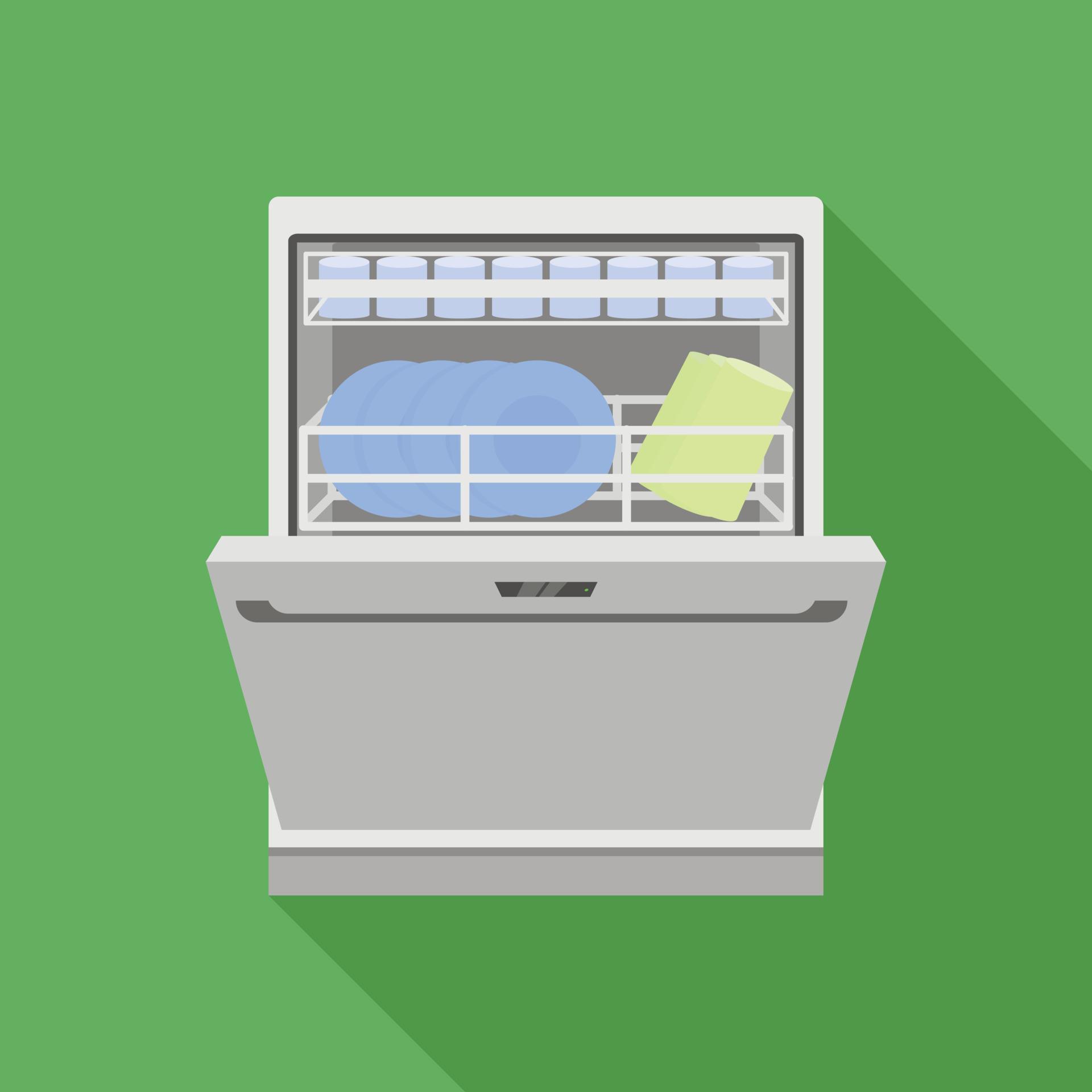 Modern dishwasher icon, flat style 15385524 Vector Art at Vecteezy