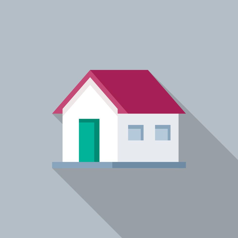 Secured home icon, flat style vector