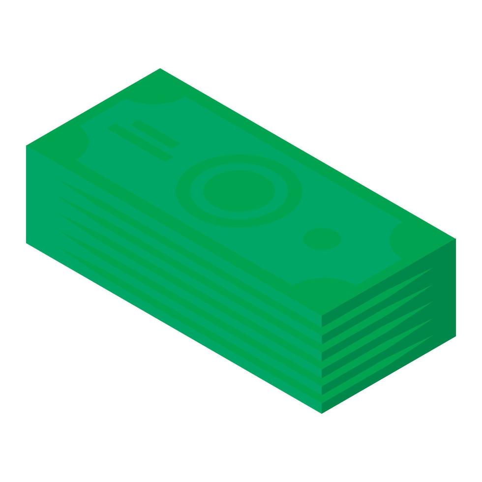 Dollar stack icon, isometric style vector