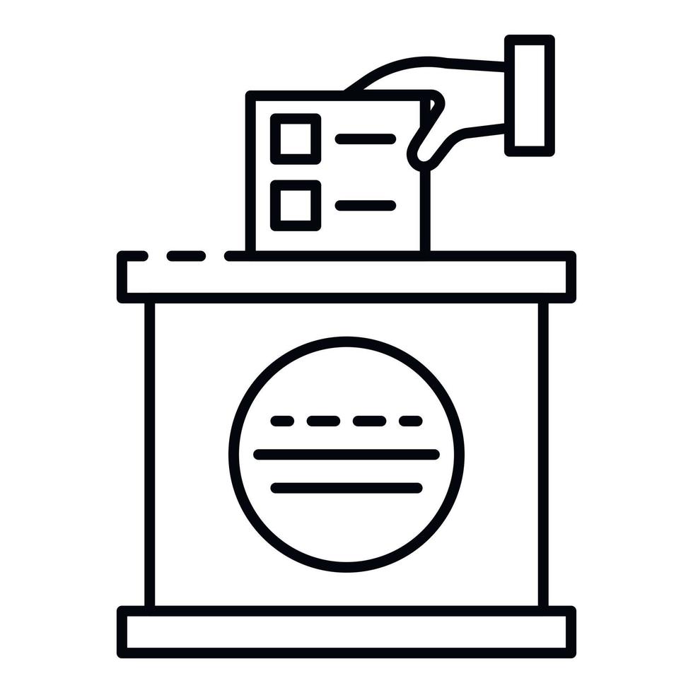 Ballot icon, outline style vector