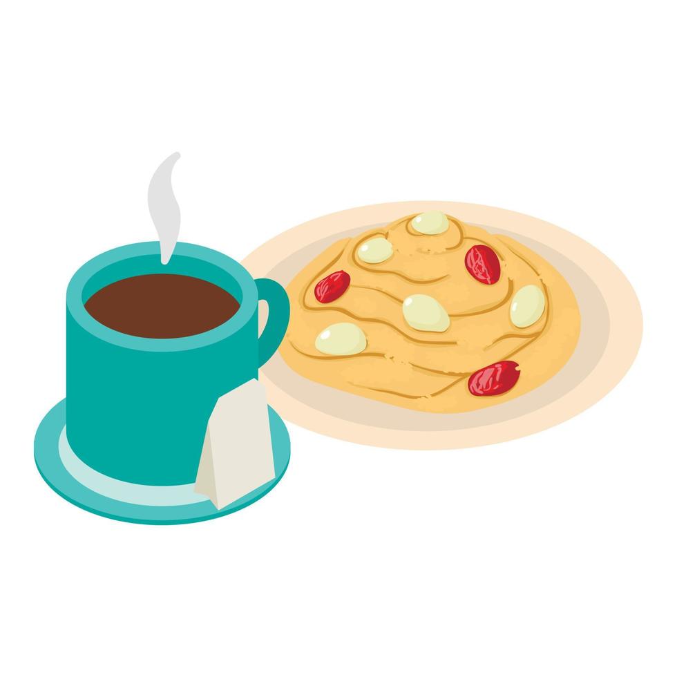 icono de desayuno saludable, estilo isométrico vector